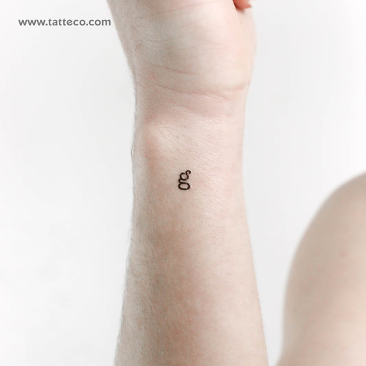 G Lowercase Typewriter Letter Temporary Tattoo - Set of 3