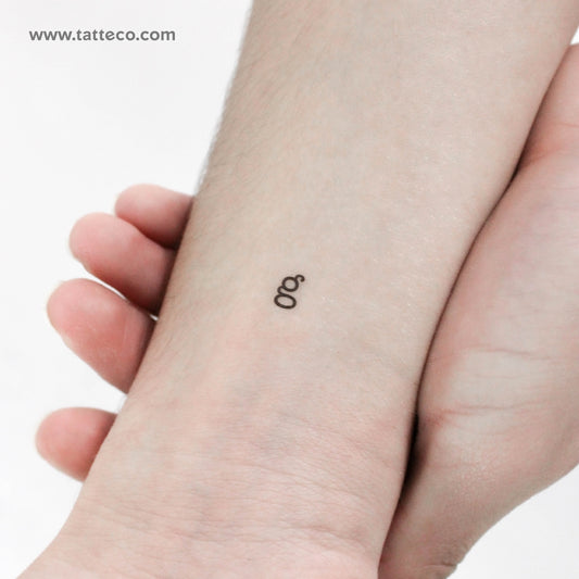 G Lowercase Typewriter Letter Temporary Tattoo - Set of 3
