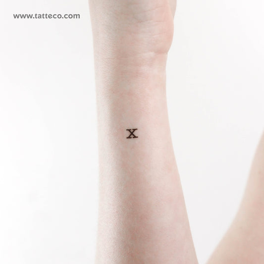 Tatuaje temporal de letra X minúscula para máquina de escribir (juego de 3)
