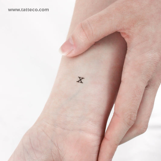 Tatuaje temporal de letra X minúscula para máquina de escribir (juego de 3)