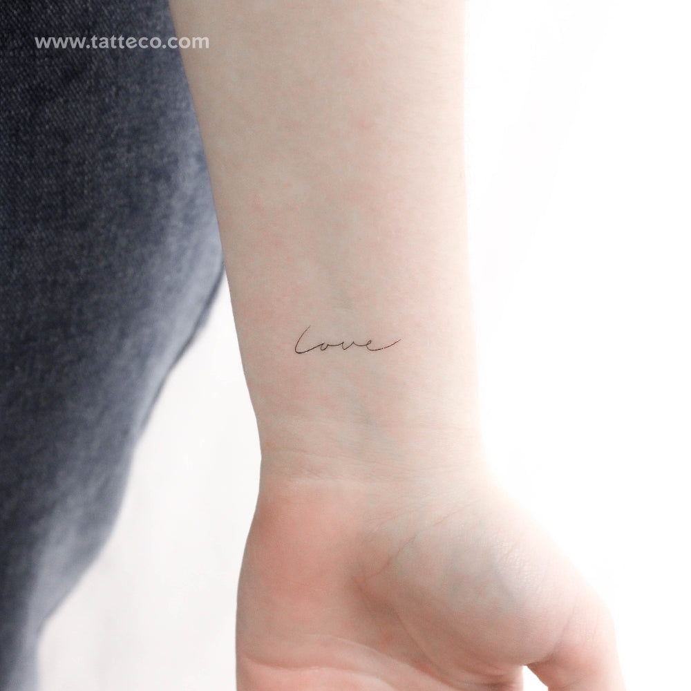 Handwritten Love Temporary Tattoo - Set of 3