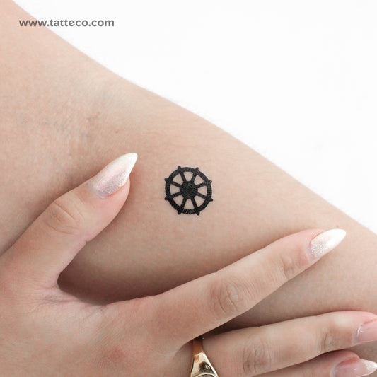 Tatuaje temporal de la Rueda del Dharma - Juego de 3