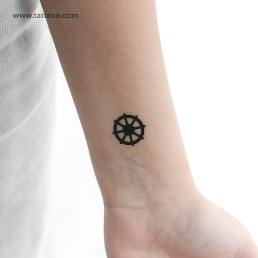 Tatuaje temporal de la Rueda del Dharma - Juego de 3