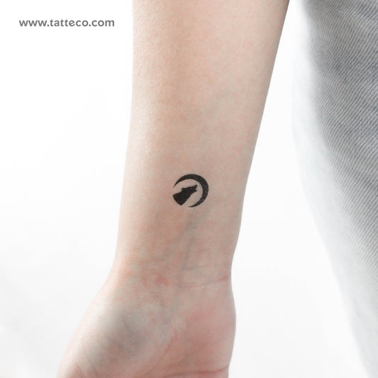 Tatuaje temporal de lobo lunar - Juego de 3
