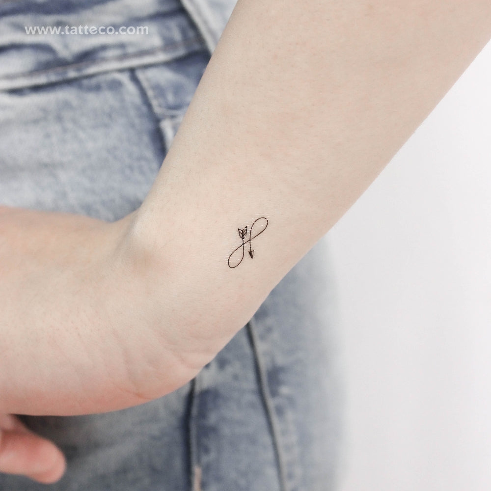Tiny Infinity Arrow Temporary Tattoo - Set of 3