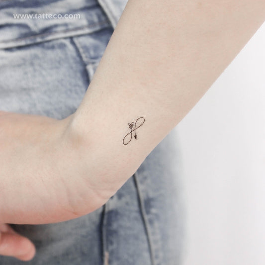 Tatuaje temporal de flecha infinita diminuta (juego de 3)