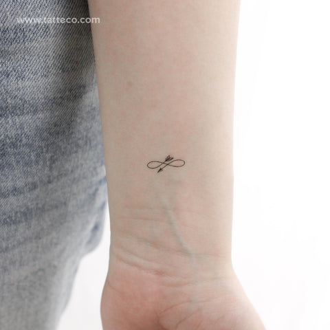 Tiny Infinity Arrow Temporary Tattoo - Set of 3