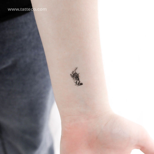 Tatuaje temporal de conejo blanco pequeño (juego de 3)