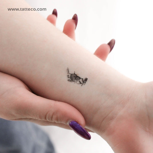 Tatuaje temporal de conejo blanco pequeño (juego de 3)