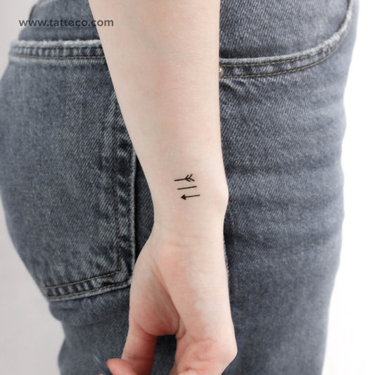 Tatuaje temporal de flecha en tres partes (juego de 3)