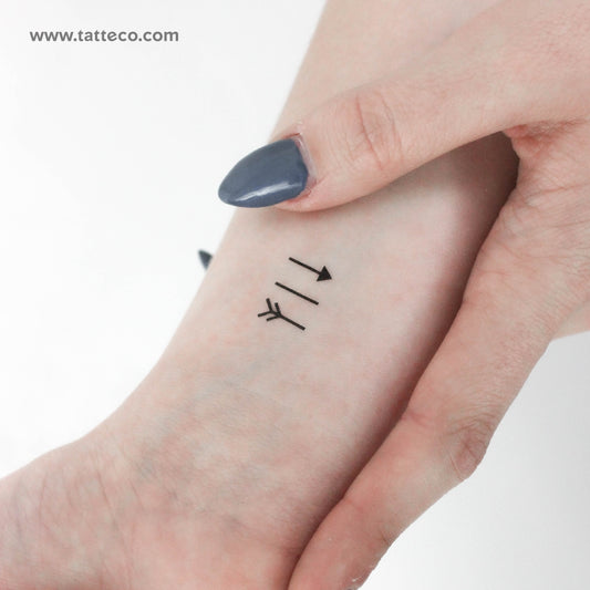 Tatuaje temporal de flecha en tres partes (juego de 3)