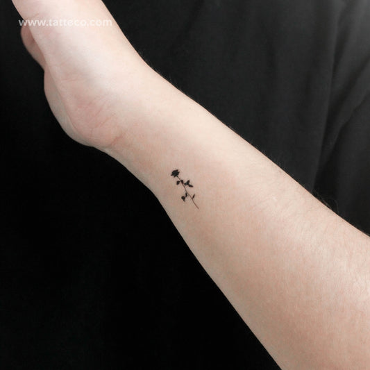 Tatuaje temporal de rosa negra pequeña (juego de 3)