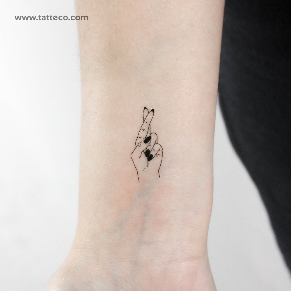 Tatuaje temporal de dedos cruzados - Juego de 3