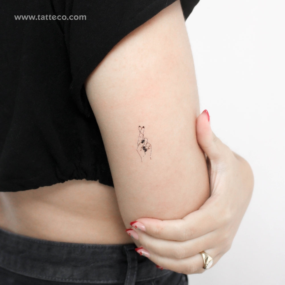 Tatuaje temporal de dedos cruzados - Juego de 3