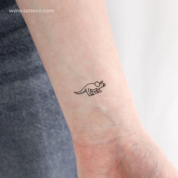 Triceratops Temporary Tattoo - Set of 3