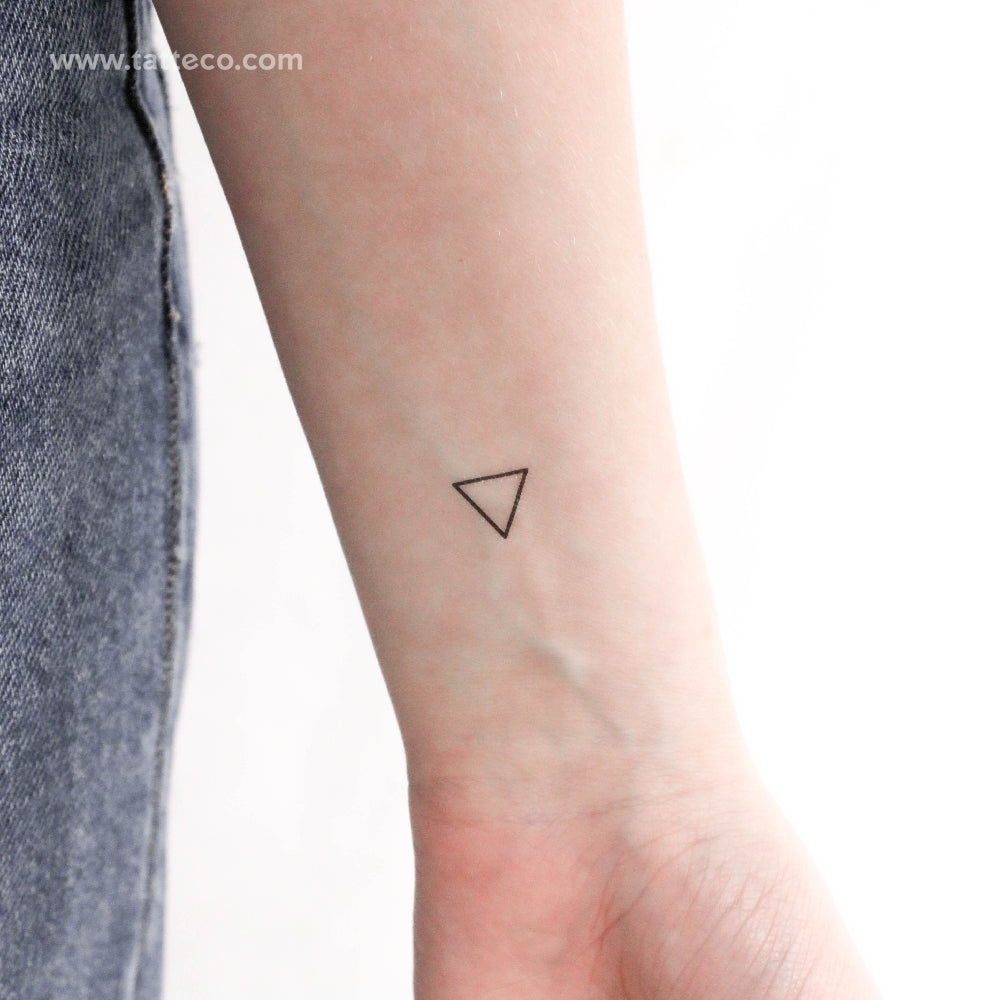 Tiny Water Alchemical Symbol Temporary Tattoo - Set of 3