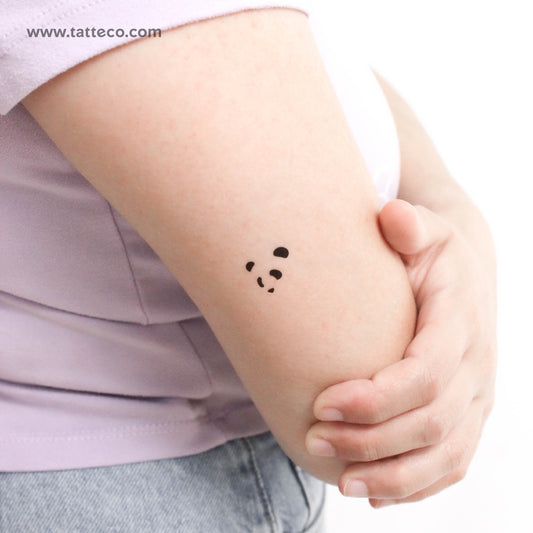 Tatuaje temporal de cara de oso panda (juego de 3)