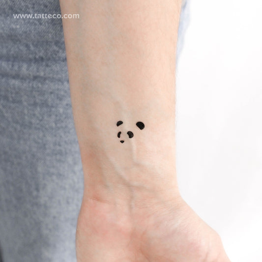 Tatuaje temporal de cara de oso panda (juego de 3)