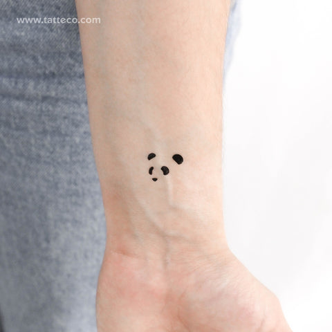 Panda Bear Face Temporary Tattoo - Set of 3