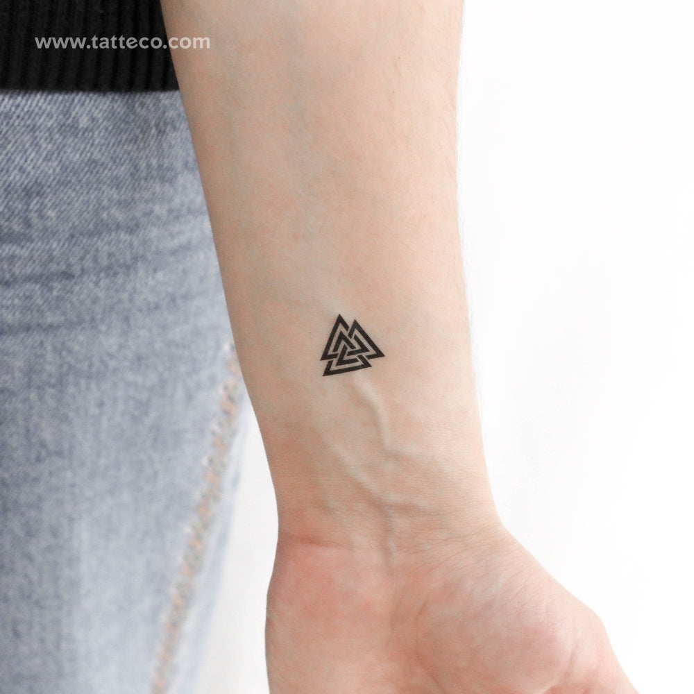 Tatuaje temporal de Valknut Tricursal (juego de 3)