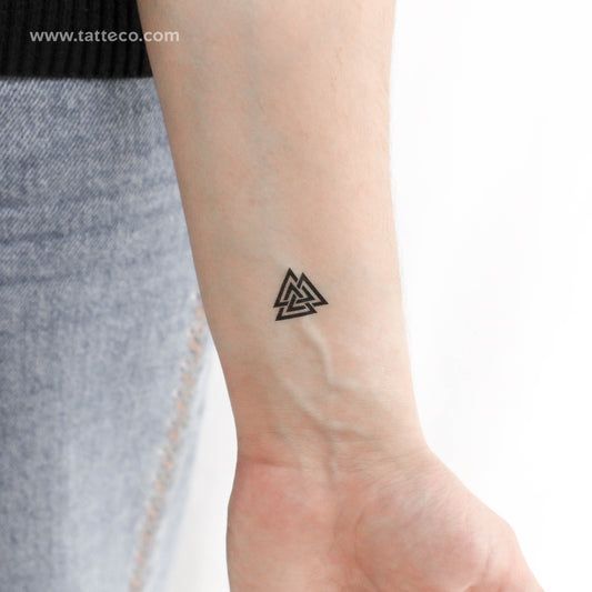 Tatuaje temporal de Valknut Tricursal (juego de 3)