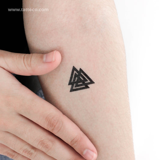 Tatuaje temporal de Valknut tricursal - Juego de 3