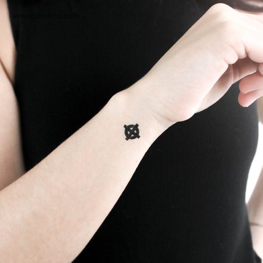 Celtic Wheel Cross Temporary Tattoo - Set of 3