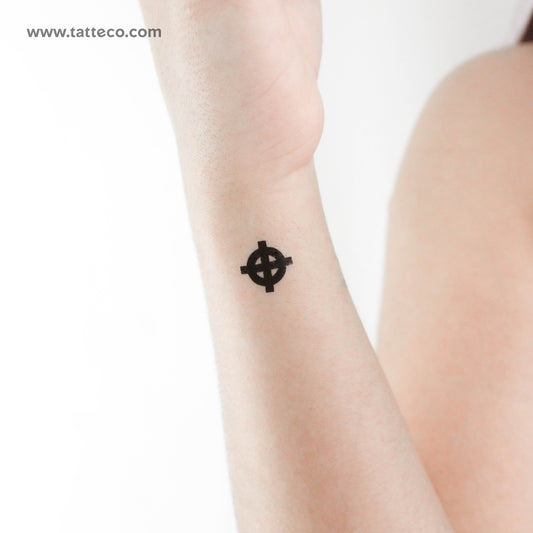Celtic Wheel Cross Temporary Tattoo - Set of 3