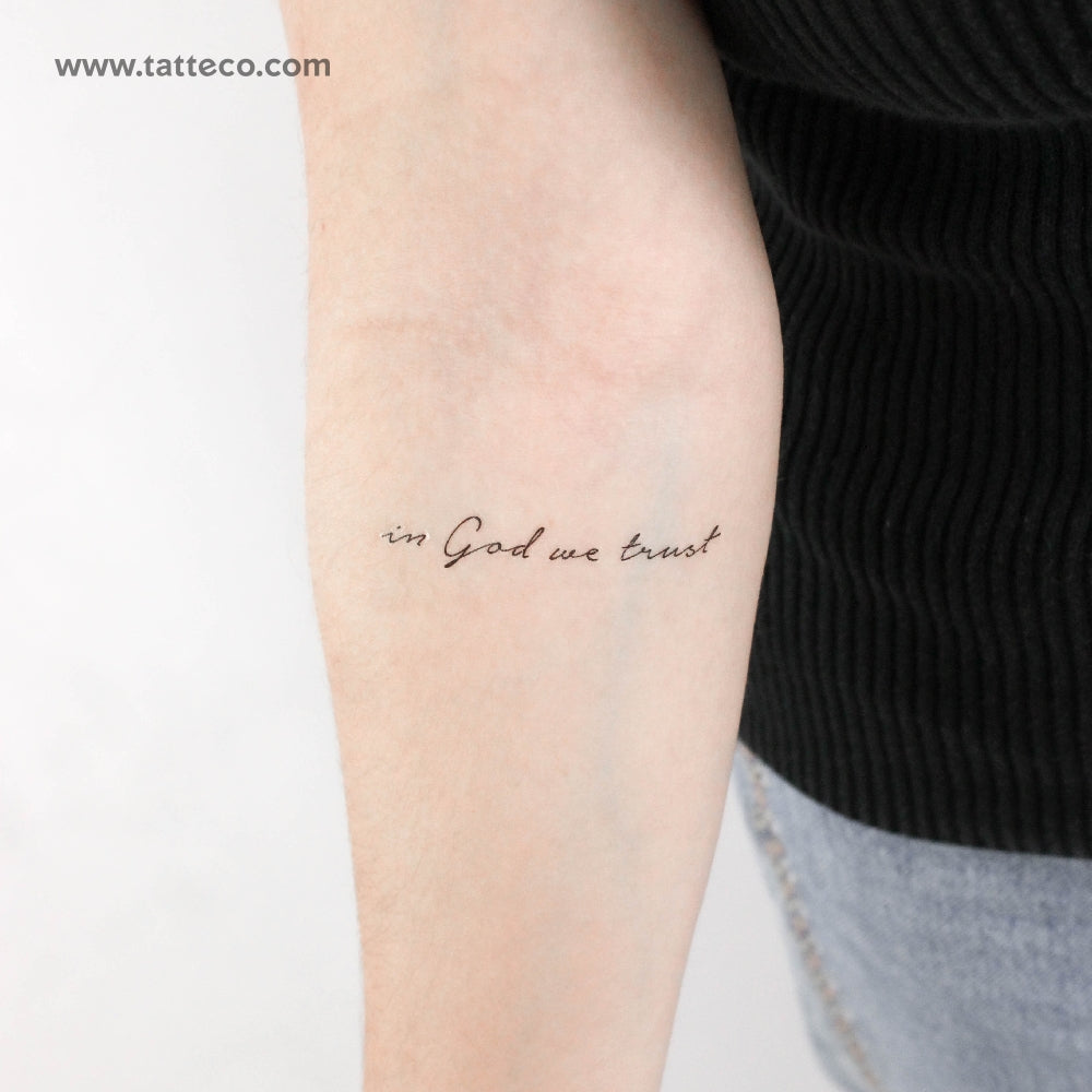 Tatuaje temporal "En Dios confiamos" - Juego de 3
