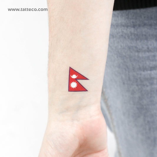Tatuaje temporal de la bandera de Nepal (juego de 3)