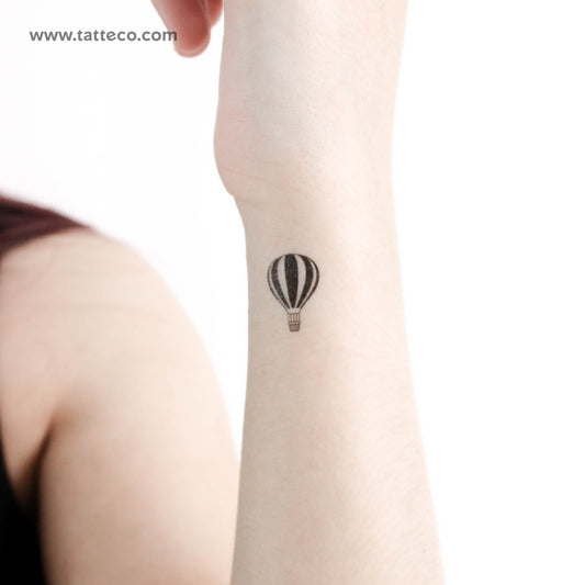 Stripped Hot Air Balloon Temporary Tattoo - Set of 3