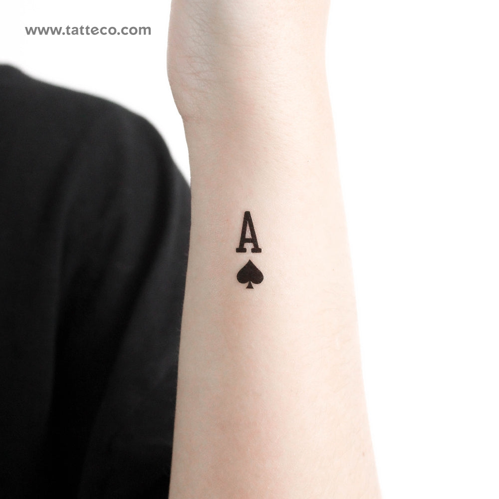 Tatuaje temporal del as de espadas (juego de 3)