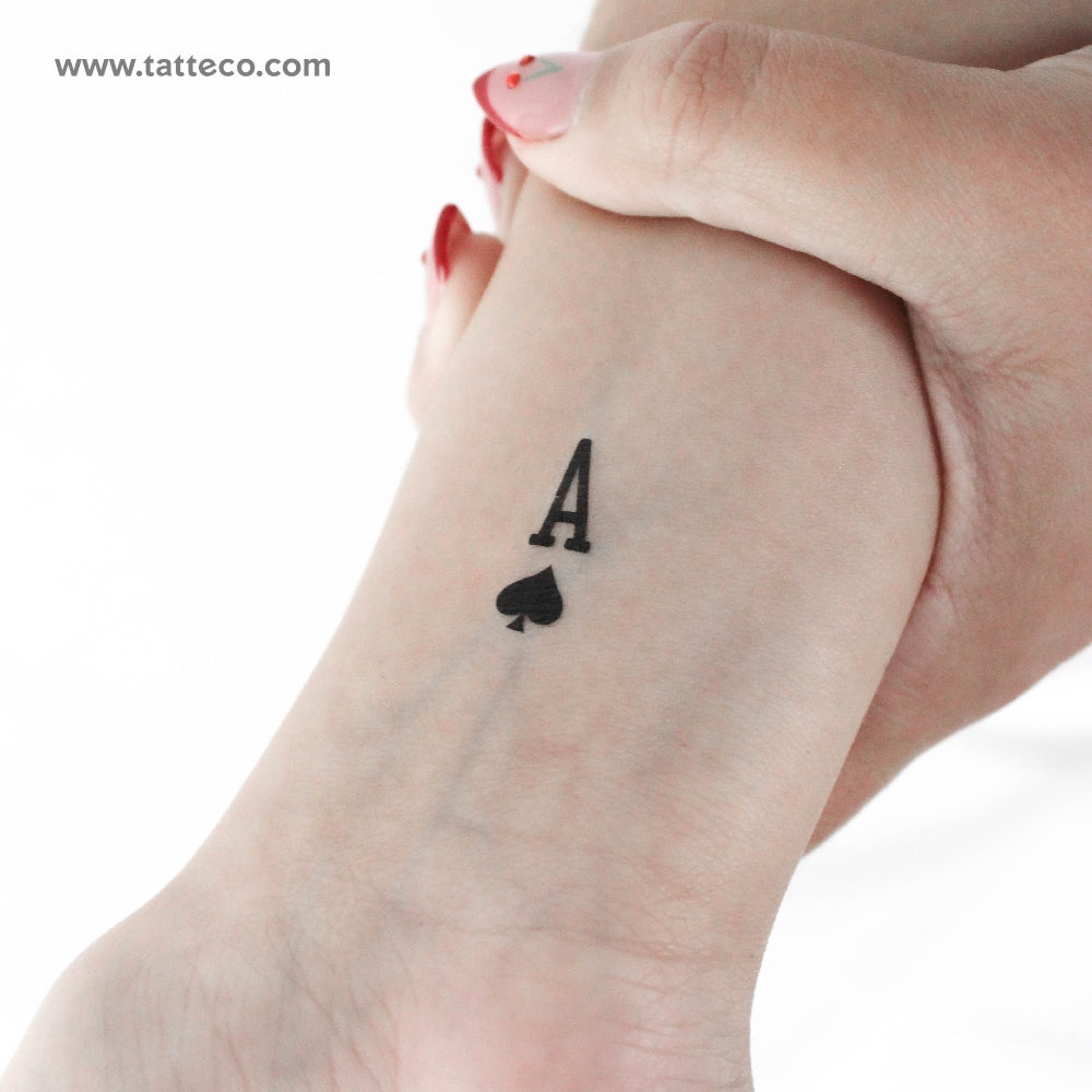 Tatuaje temporal del as de espadas (juego de 3)