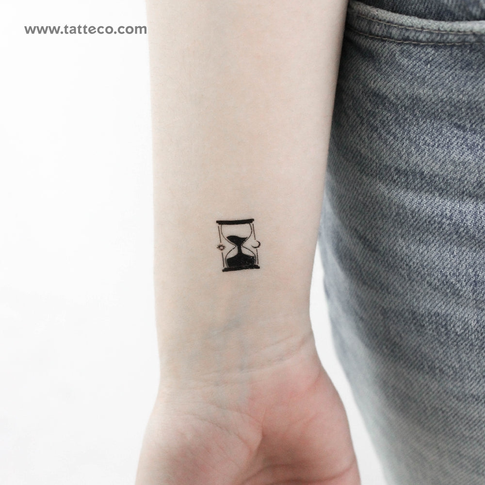 Tatuaje temporal de reloj de arena - Juego de 3