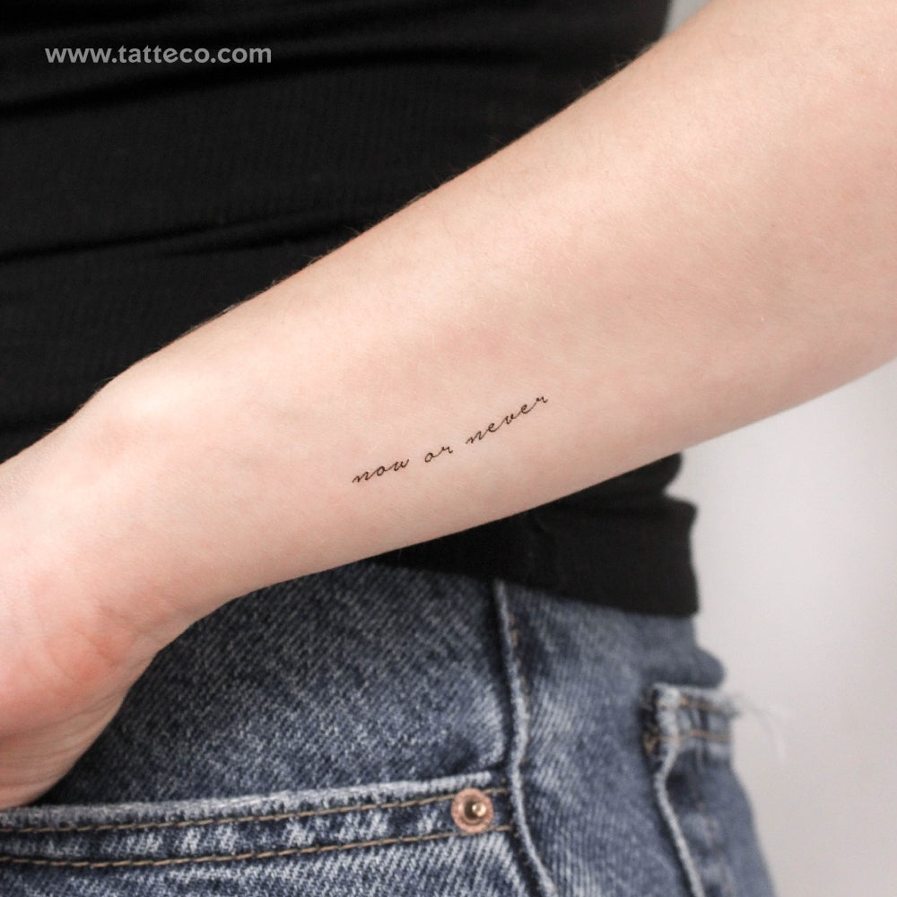 Now Or Never Temporary Tattoo - Set of 3