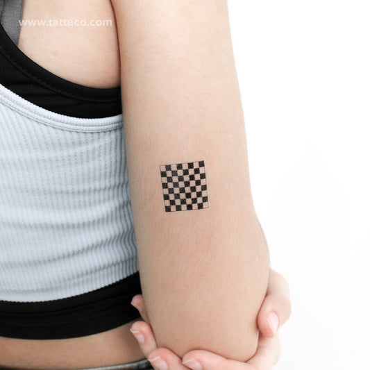 Chess Board Temporary Tattoo - Set of 3