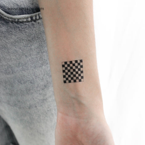 Chess Board Temporary Tattoo - Set of 3