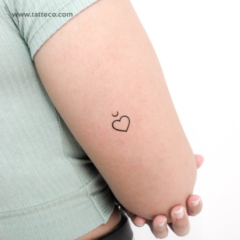 Heart Moon Temporary Tattoo - Set of 3