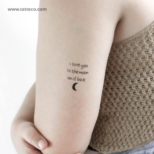 I Love You To The Moon And Back Temporary Tattoo - Set of 3