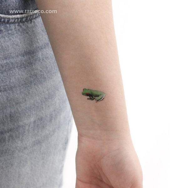 Red Eyed Tree Frog Temporary Tattoo - Set of 3