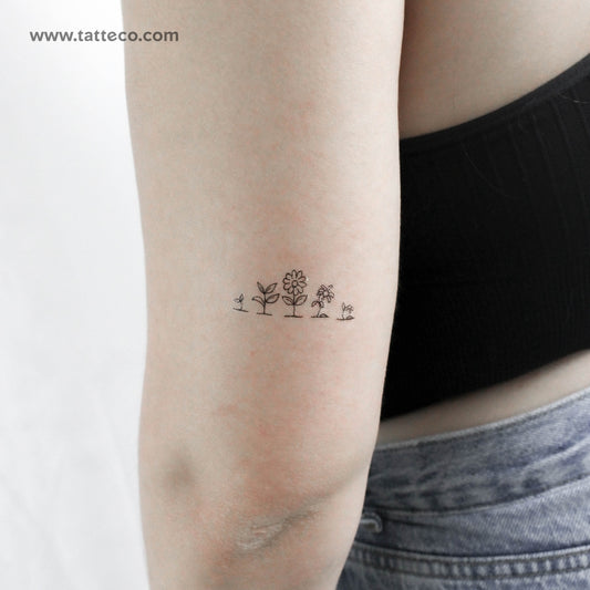 Life Of A Flower Temporary Tattoo - Set of 3