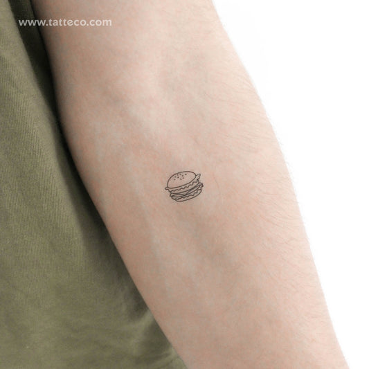 Tatuaje temporal de hamburguesa pequeña - Juego de 3
