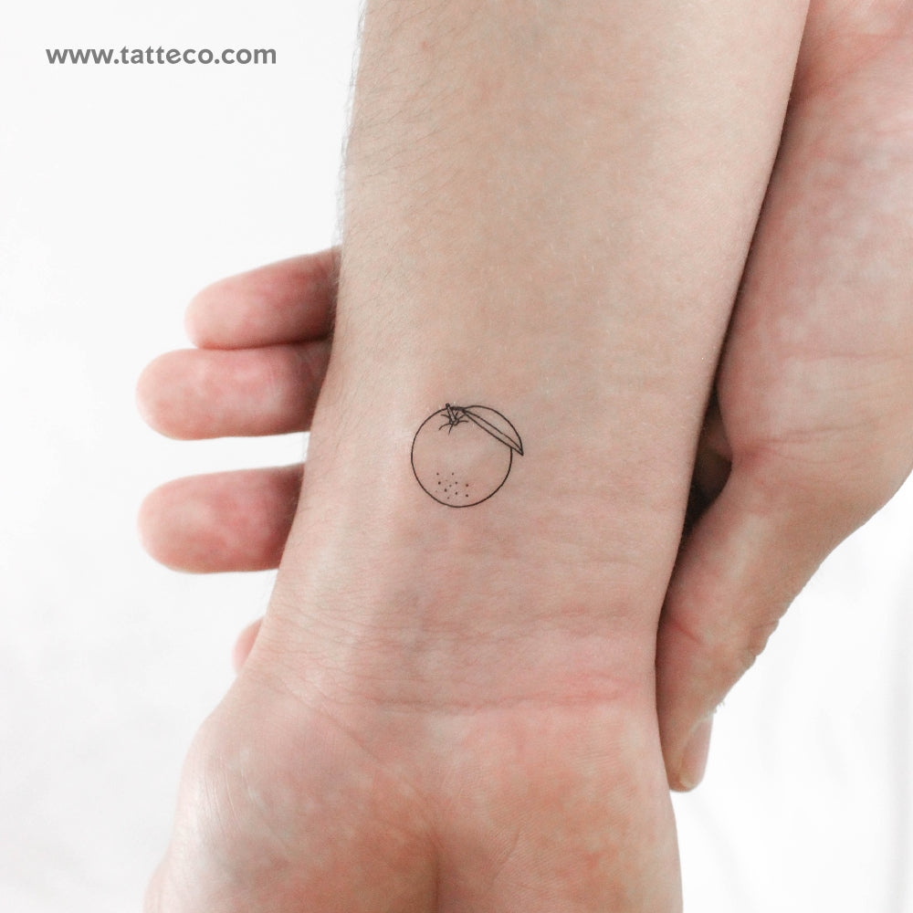 Orange Temporary Tattoo - Set of 3