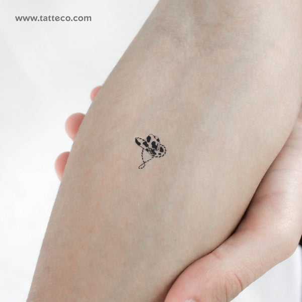 Cow Skin Cowboy Hat Temporary Tattoo - Set of 3