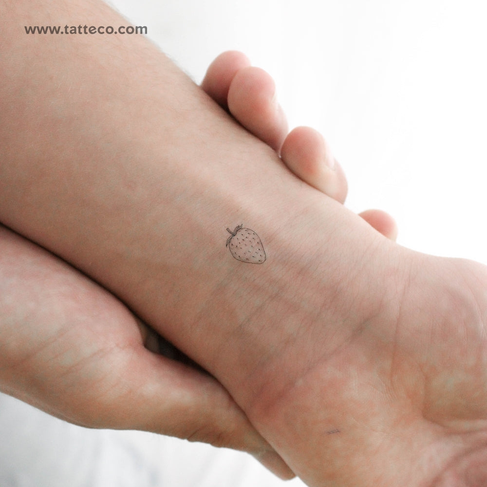 Tatuaje temporal de fresa pequeña - Juego de 3