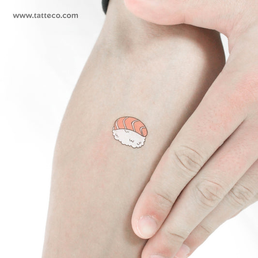 Tatuaje temporal de nigiri de salmón - Juego de 3