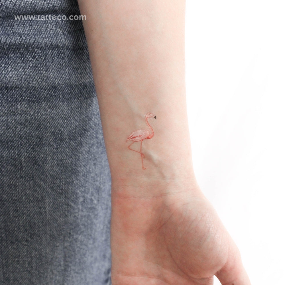 Pink Flamingo Temporary Tattoo - Set of 3
