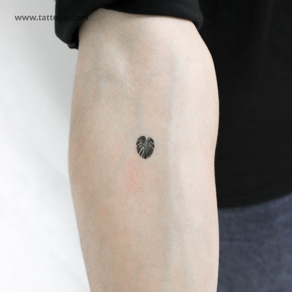 monstera leaf tattoo Tiny Monstera Leaf Temporary Tattoo
