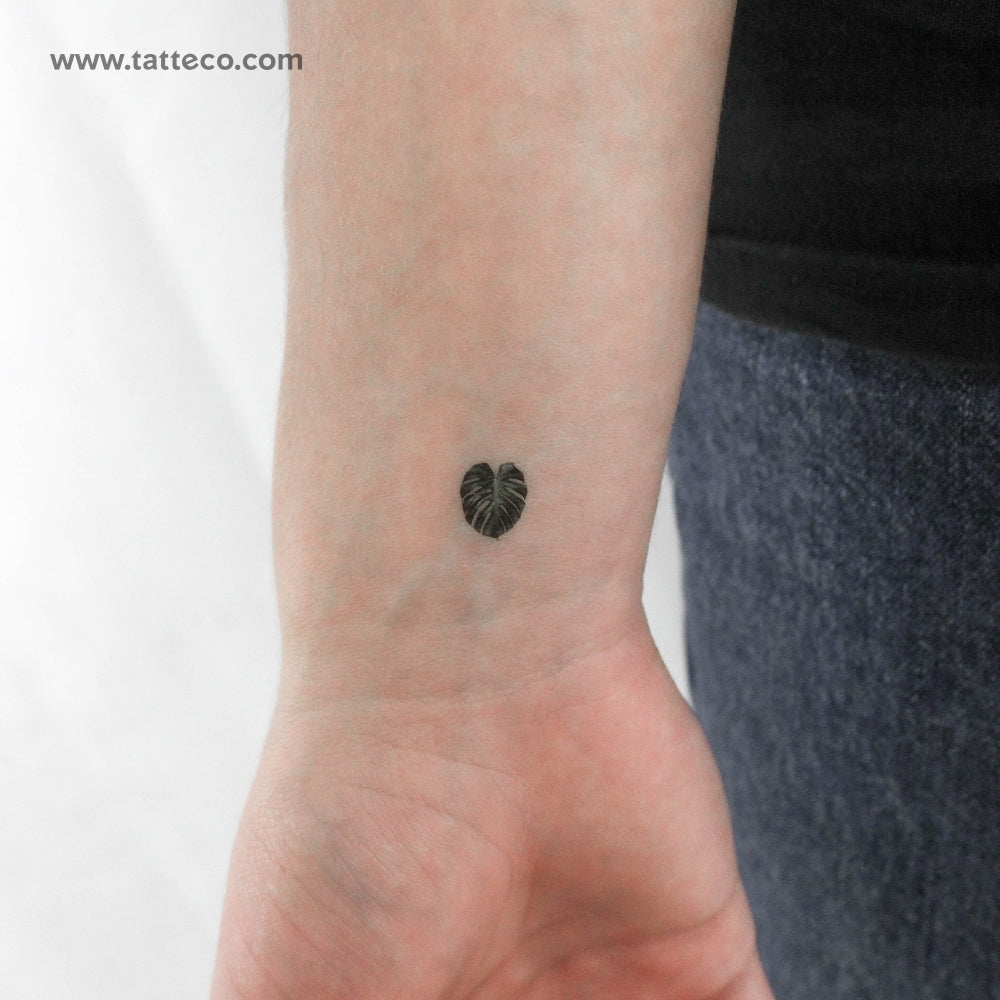 minimal monstera leaf tattoo Tiny Monstera Leaf Temporary Tattoo