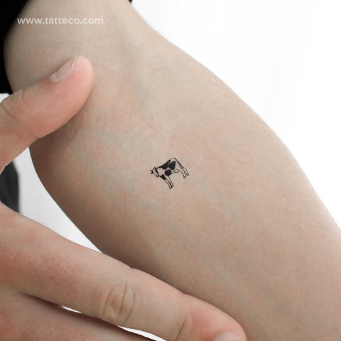 Tiny Cow Temporary Tattoo - Set of 3